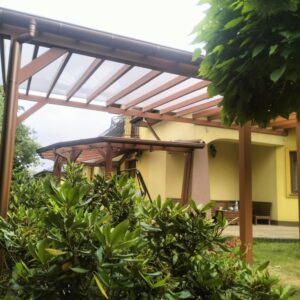 Pergola tarasowa z zadaszeniem z poliwęglanu 10mm wym 3mx4m