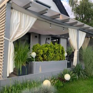 Pergola tarasowa 3x4m, ścianki boczne stałe - zamów wycenę